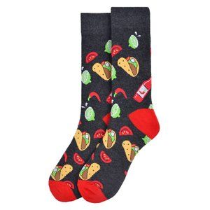 Socks 2/$25 3/$21 Novelty Socks with Taco Print